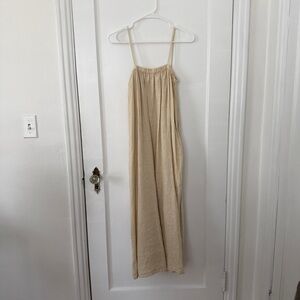 Filosofia Cream Linen Midi Dress